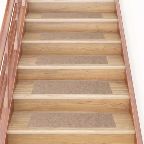 Trappmattor självhäftande 30 st ljusbrun 76x20 cm rektangulär