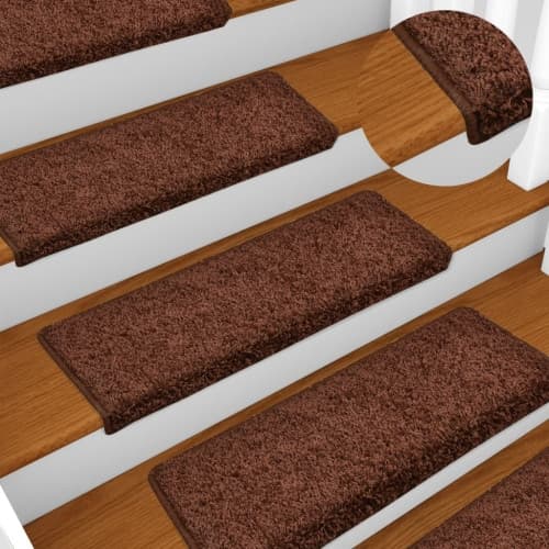 Trappstegsmattor 15 st 65x21x4 cm brun