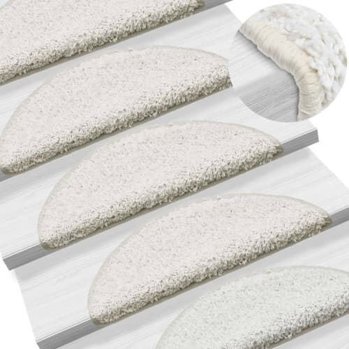 Trappstegsmattor 10 st 65x21x4 cm vit