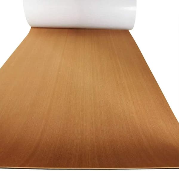 Teak Gulvmatte, Vandtæt EVA, Selvklæbende Design,Brun
