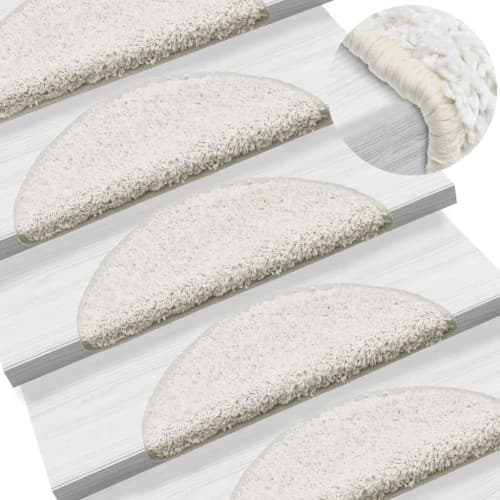 Trappstegsmattor 15 st vit 56x17x3 cm