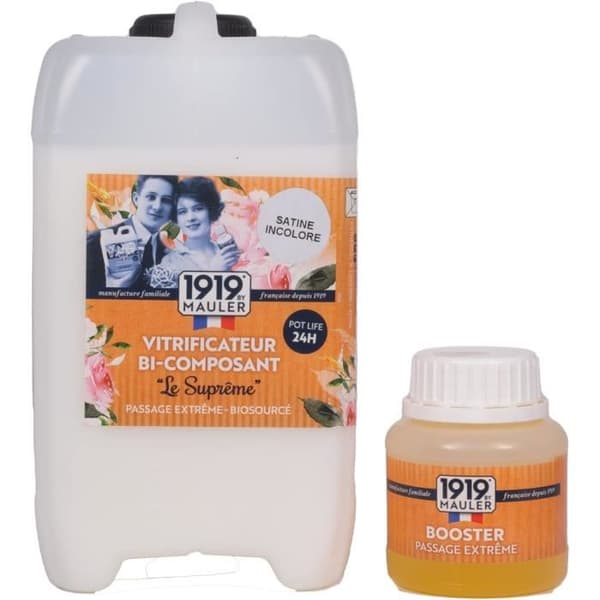 Biosourcad Vitrifier Bi-komponent Le Suprême - Satiné Incolor - 2,5L - Repellent motståndskraftig mot repor, fläckar och slitage - För trägolv, golvs