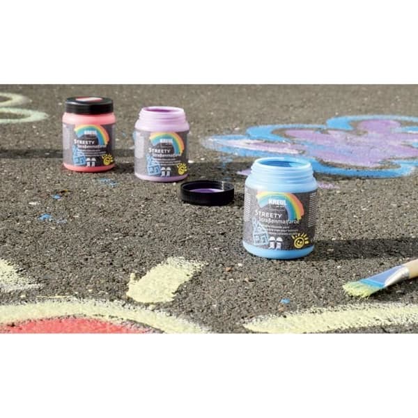 Kreul Streety Washable Liquid Chalk Street Paint Set med 6 färger för målning med en pensel eller pensel