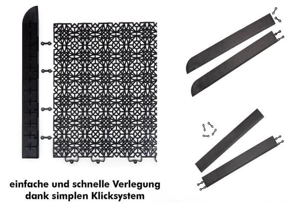 Andiamo - 202414 - Plastkant för kakel Längd: 38 cm, Set: Bestående av 2 svarta lamellkanter