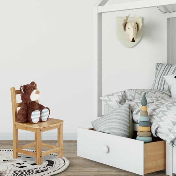 Relaxdays barnstol i bambu, RUSTICO, H x B x D: 50 x 28,5 x 28 cm, natur