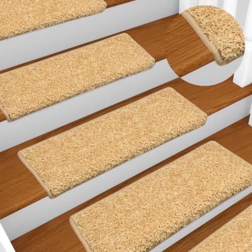 Trappstegsmattor 15 st 65x21x4 cm beige