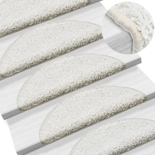 Trappstegsmattor 15 st vit 65x21x4 cm
