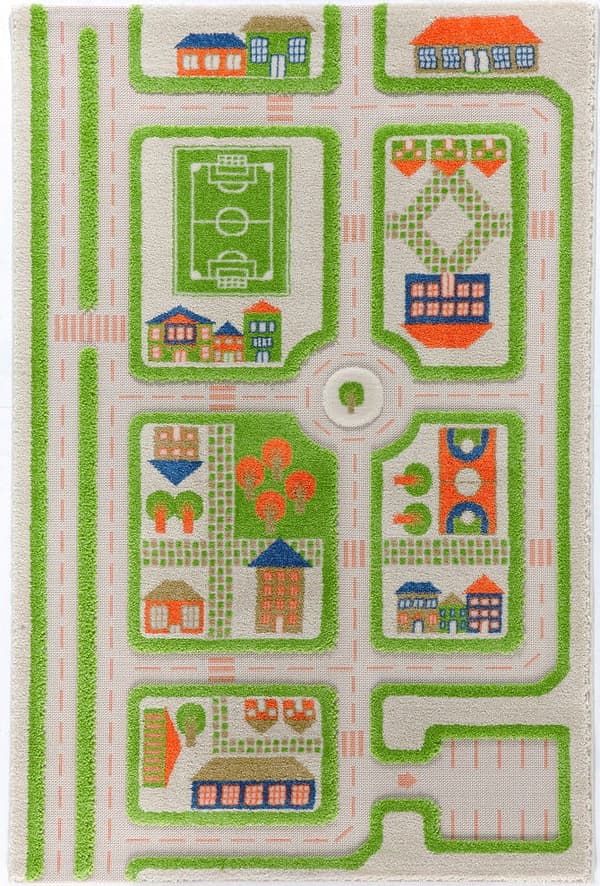 FUN CITY - Grön 3D-matta för barn 80x150 cm IVI Carpets