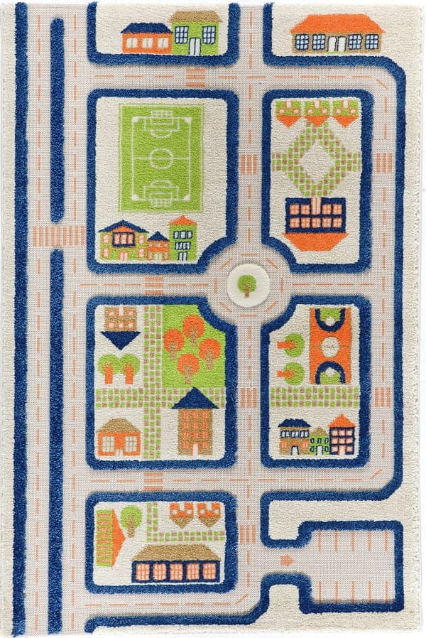 FUN CITY - Sininen 3D-matto lapsille 80x150 cm IVI-matot