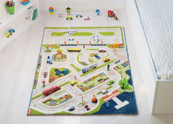 PORT CITY - Blå 3D-matta för barn 100x150 cm IVI Carpets