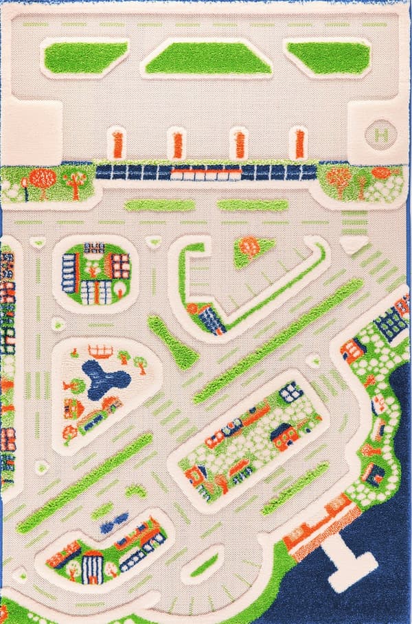 PORT CITY - Blå 3D-matta för barn 100x150 cm IVI Carpets