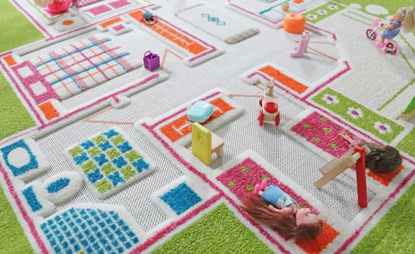 DUKKEKAS - Grønt 3D-tæppe til børn 80x150 cm IVI Carpets