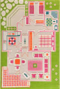 Miniatyrbillede 1 af 8: DUKKEKAS - Grønt 3D-tæppe til børn 80x150 cm IVI Carpets