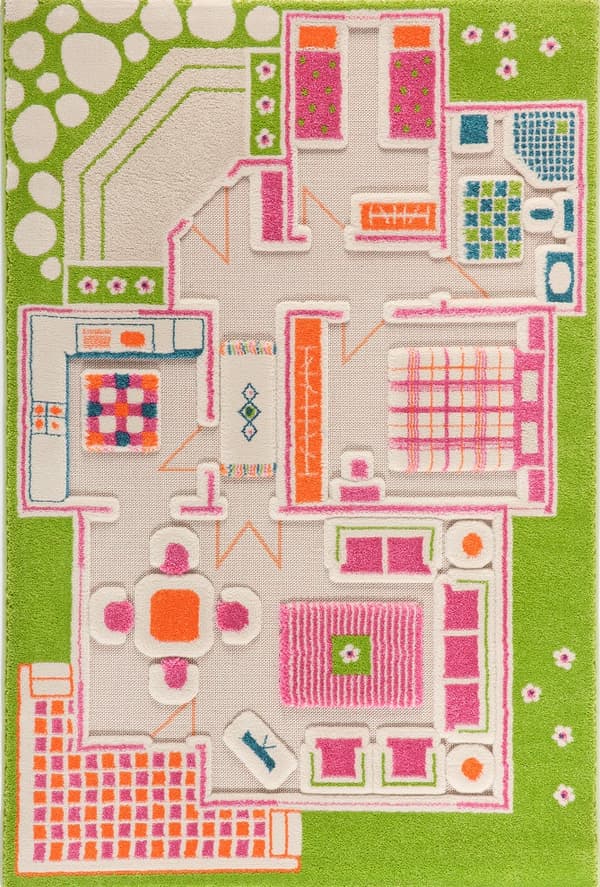 DUKKEKAS - Grønt 3D-tæppe til børn 80x150 cm IVI Carpets
