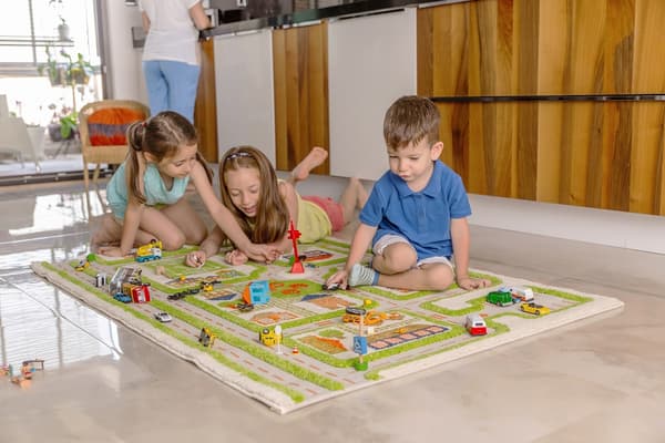 FUN CITY - Vihreä 3D-matto lapsille 100x150 cm IVI-matot