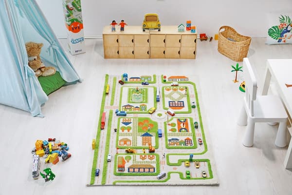 FUN CITY - Vihreä 3D-matto lapsille 100x150 cm IVI-matot