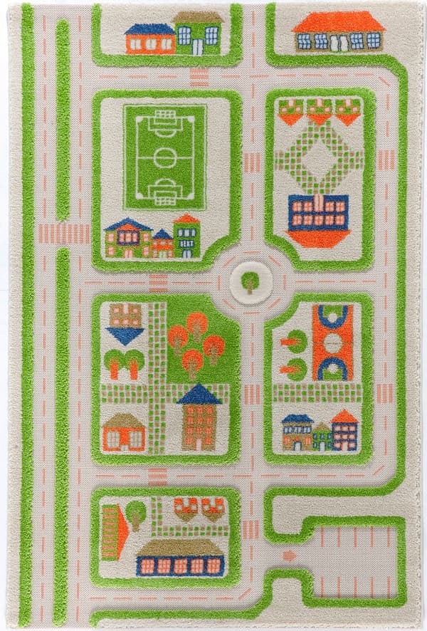 FUN CITY - Vihreä 3D-matto lapsille 100x150 cm IVI-matot