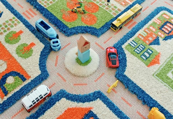 FUN CITY - Blå 3D-matta för barn 100x150 cm IVI Carpets