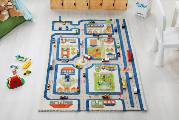 FUN CITY - Blå 3D-matta för barn 100x150 cm IVI Carpets