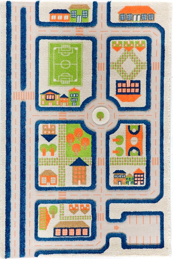 FUN CITY - Blå 3D-matta för barn 100x150 cm IVI Carpets