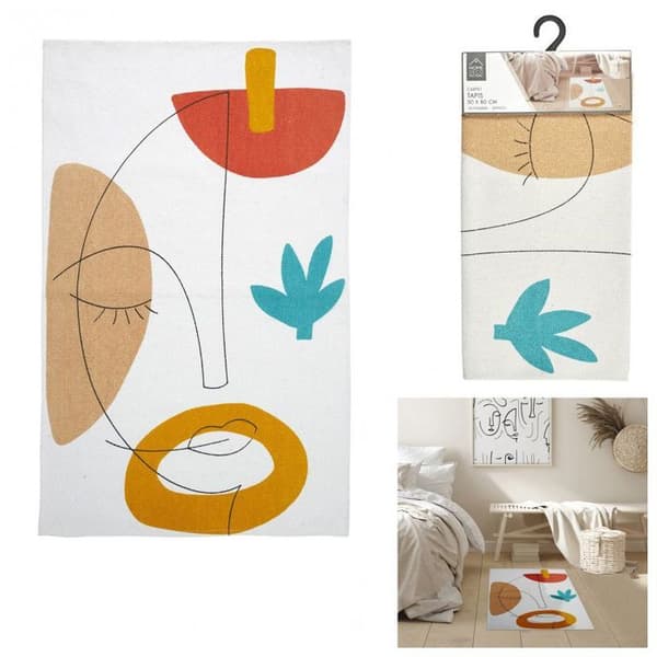 Tryckmatta - Arty - 50 x 80 cm - Bomull - Vit - Modern