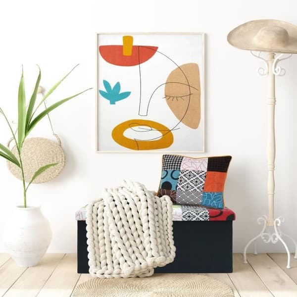 Tryckmatta - Arty - 50 x 80 cm - Bomull - Vit - Modern