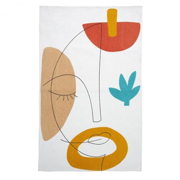 Tryckmatta - Arty - 50 x 80 cm - Bomull - Vit - Modern