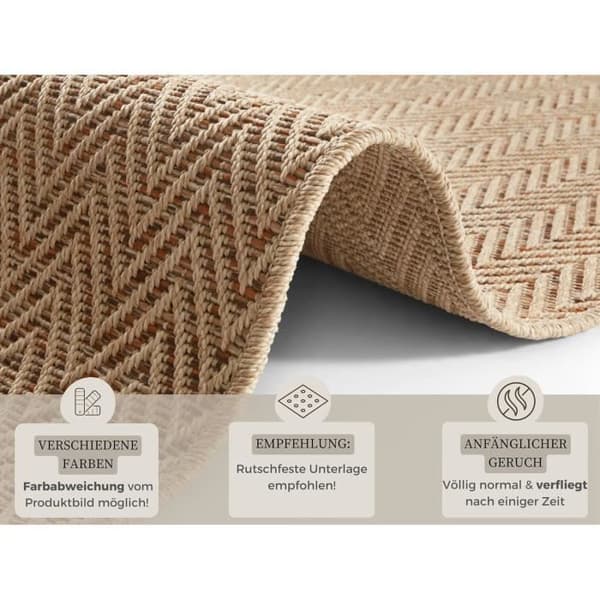 Platt vävt gångmatta Beige Terrakotta 80 x 450 cm BT Carpet