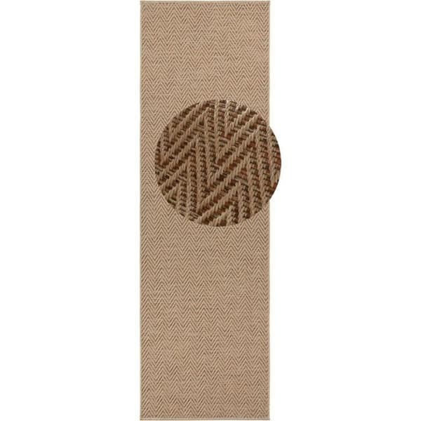 Platt vävt gångmatta Beige Terrakotta 80 x 450 cm BT Carpet