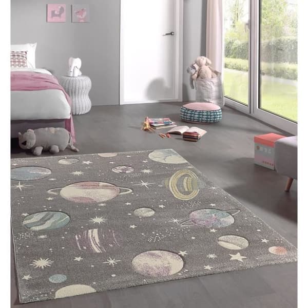 Barnmatta Mia's Teppiche Marie - Planetsdesign - 160x230 cm - Galax-grå