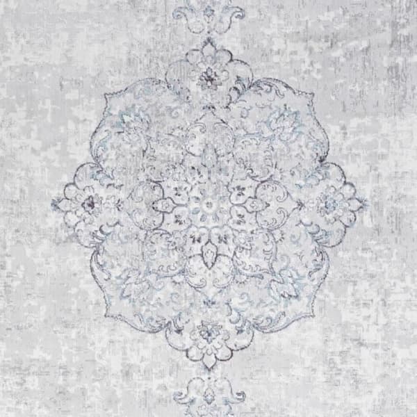 Orientaliskt Tapis Nouristan med franser Hamadan Saira 95 x 140 cm, 60 viskos, 40 bomull, grå flerfärgad