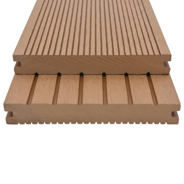 WPC massiva golvplattor med tillbehör 10 m² 2,2 m teak