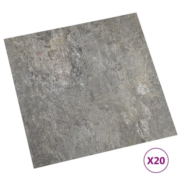 Självhäftande golvplankor 20 st PVC 1,86 m² grå
