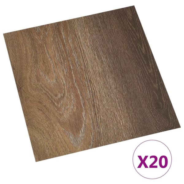Självhäftande golvplankor 20 st PVC 1,86 m² brun