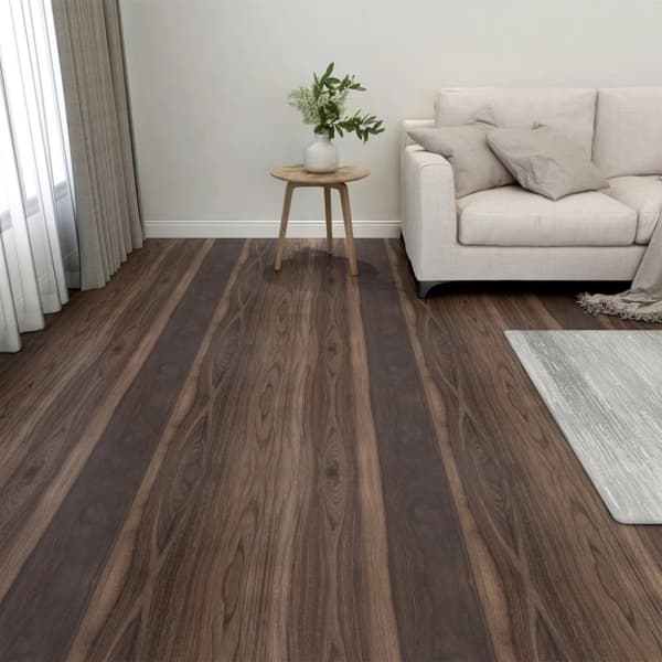 Självhäftande golvplankor 20 st PVC 1,86 m² mörkbrun