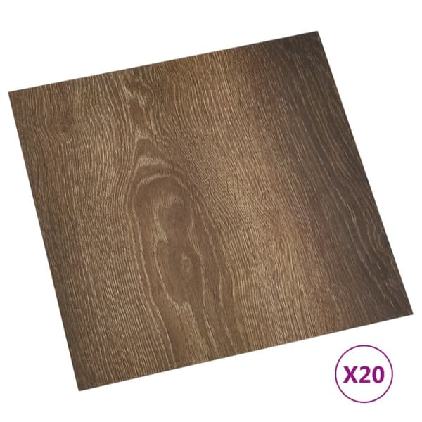 Självhäftande golvplankor 20 st PVC 1,86 m² brun