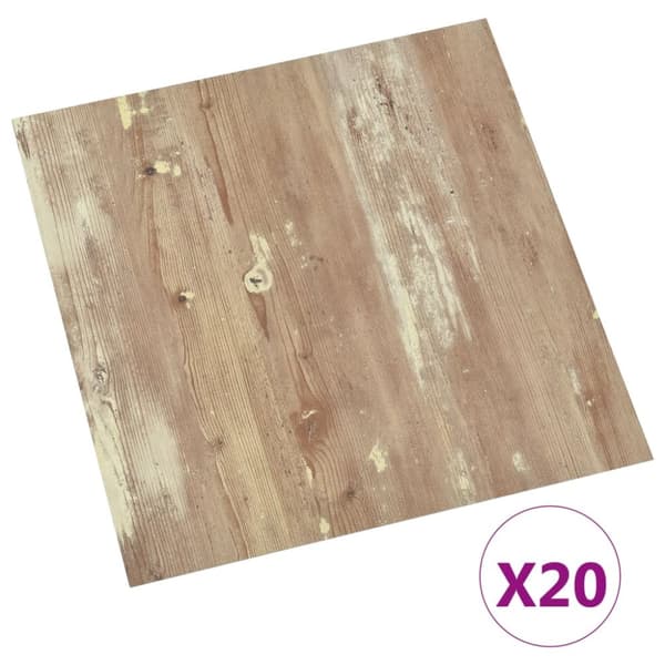 Självhäftande golvplankor 20 st PVC 1,86 m² brun