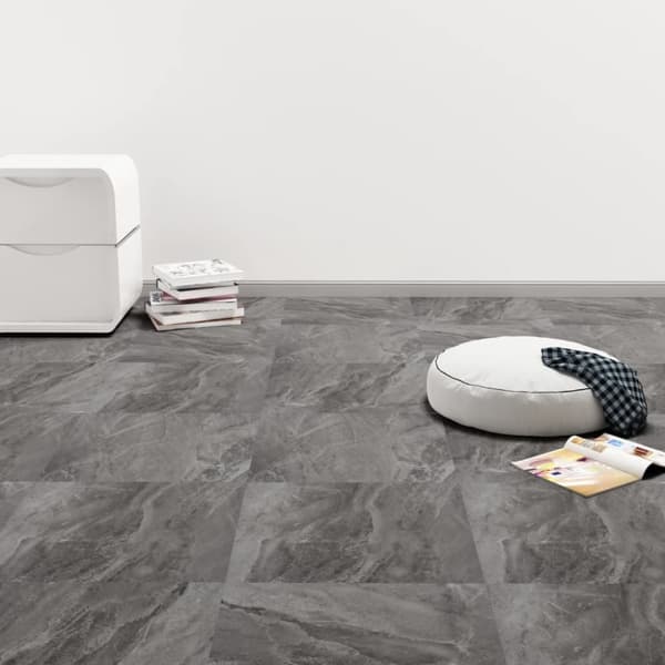 Självhäftande golvplankor 20 st PVC 1,86 m² svart med mönster