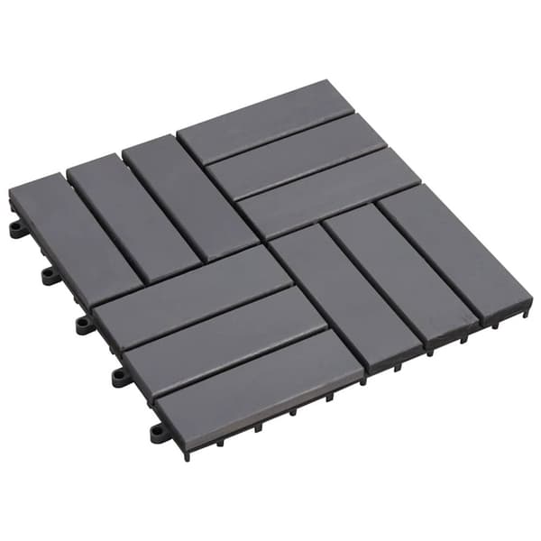 Trall 10 st grå 30x30 cm massivt akaciaträ