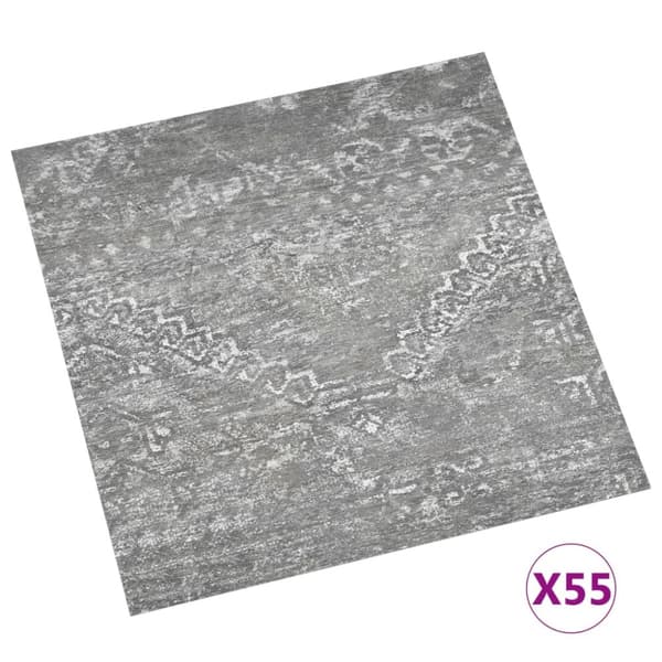 Självhäftande golvplankor 55 st PVC 5,11 m² betonggrå