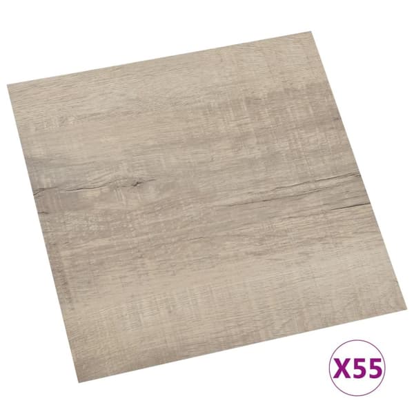 Självhäftande golvplankor 55 st PVC 5,11 m² taupe