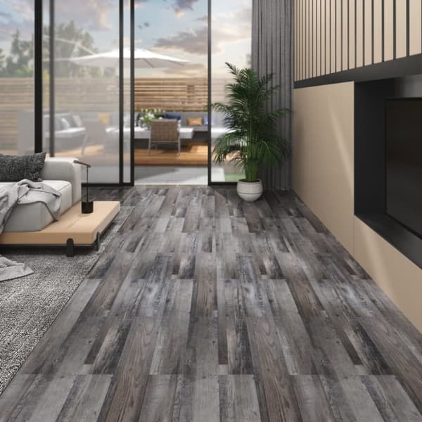 PVC-golvbrädor 5,02 m² självhäftande 2 mm industriellt trä