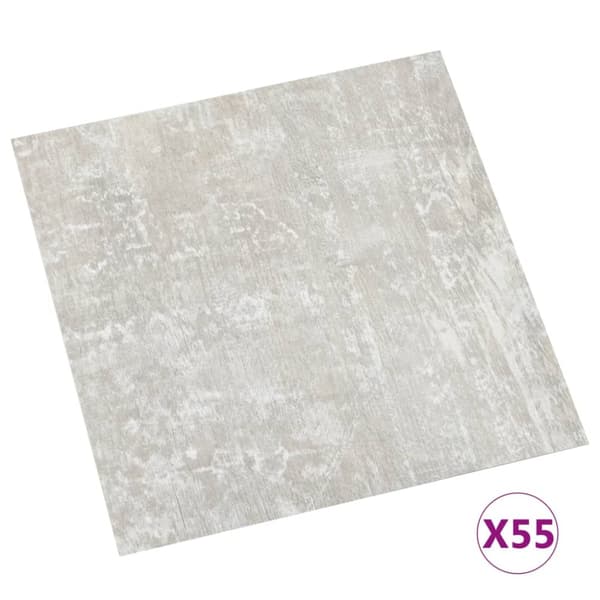 Självhäftande golvplankor 55 st PVC 5,11 m² ljusgrå