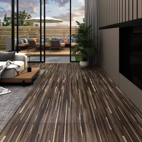 Självhäftande PVC-golvplankor 5,21 m² 2 mm brunrandig