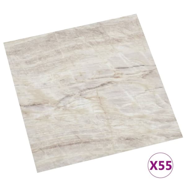 Självhäftande golvplankor 55 st PVC 5,11 m² beige