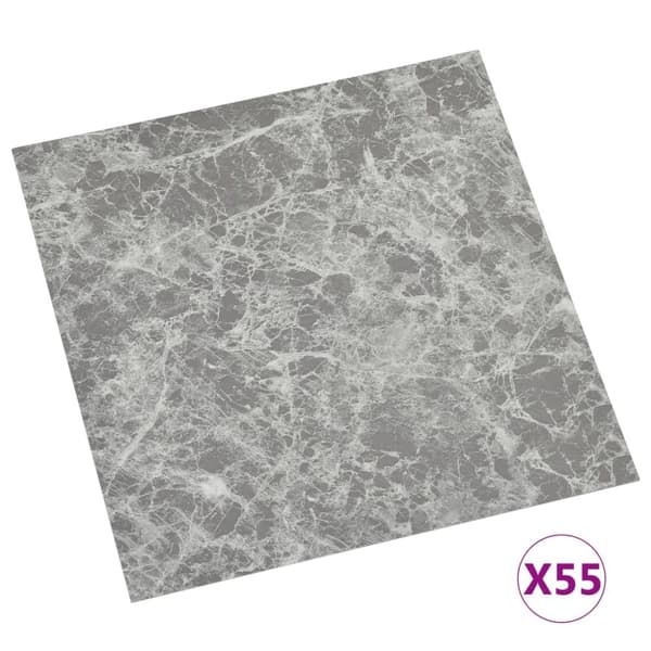 Självhäftande golvplankor 55 st PVC 5,11 m² betonggrå