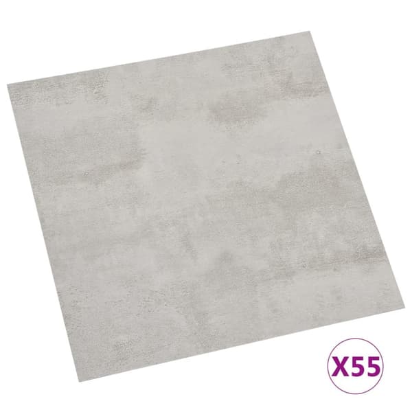 Självhäftande golvplankor 55 st PVC 5,11 m² ljusgrå