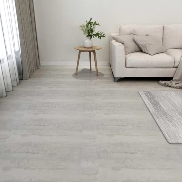 Självhäftande golvplankor 55 st PVC 5,11 m² ljusgrå