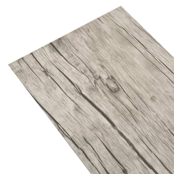 Ej självhäftande PVC-golvplankor 4,46 m² 3 mm ljusgrå