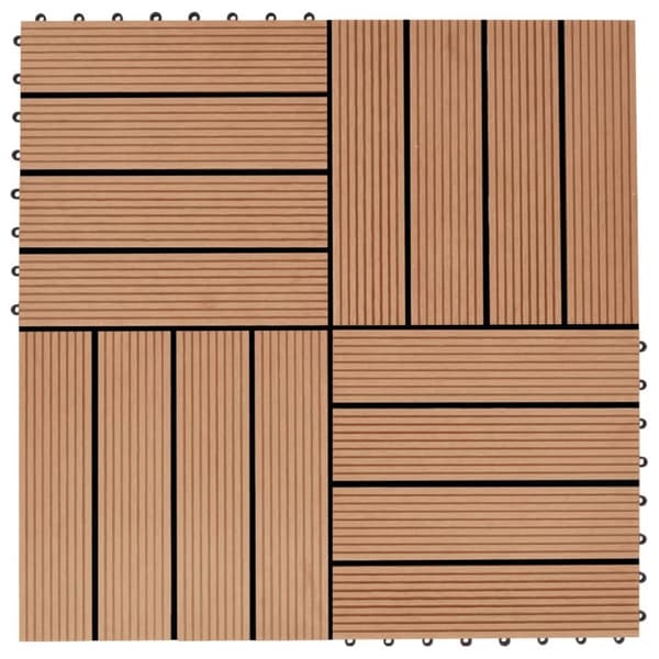 Trall 22 st 30x30 cm 2 kvm WPC teakfärg